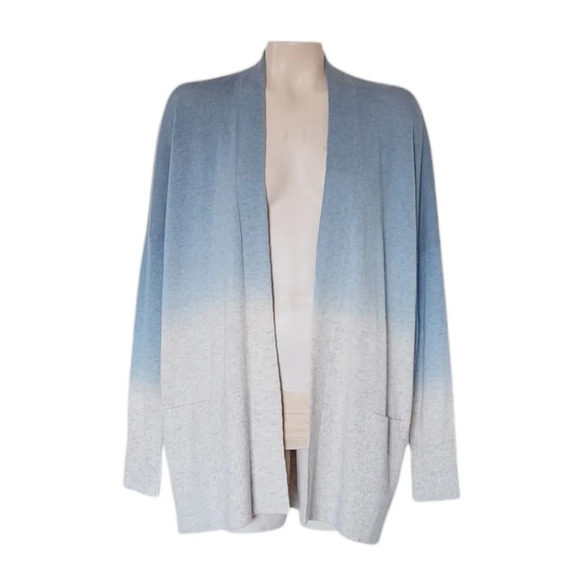 Vince Ombre Dip Dye Cashmere Wool Open Cardigan Coastal Boho Balletcore - Picture 2 of 7